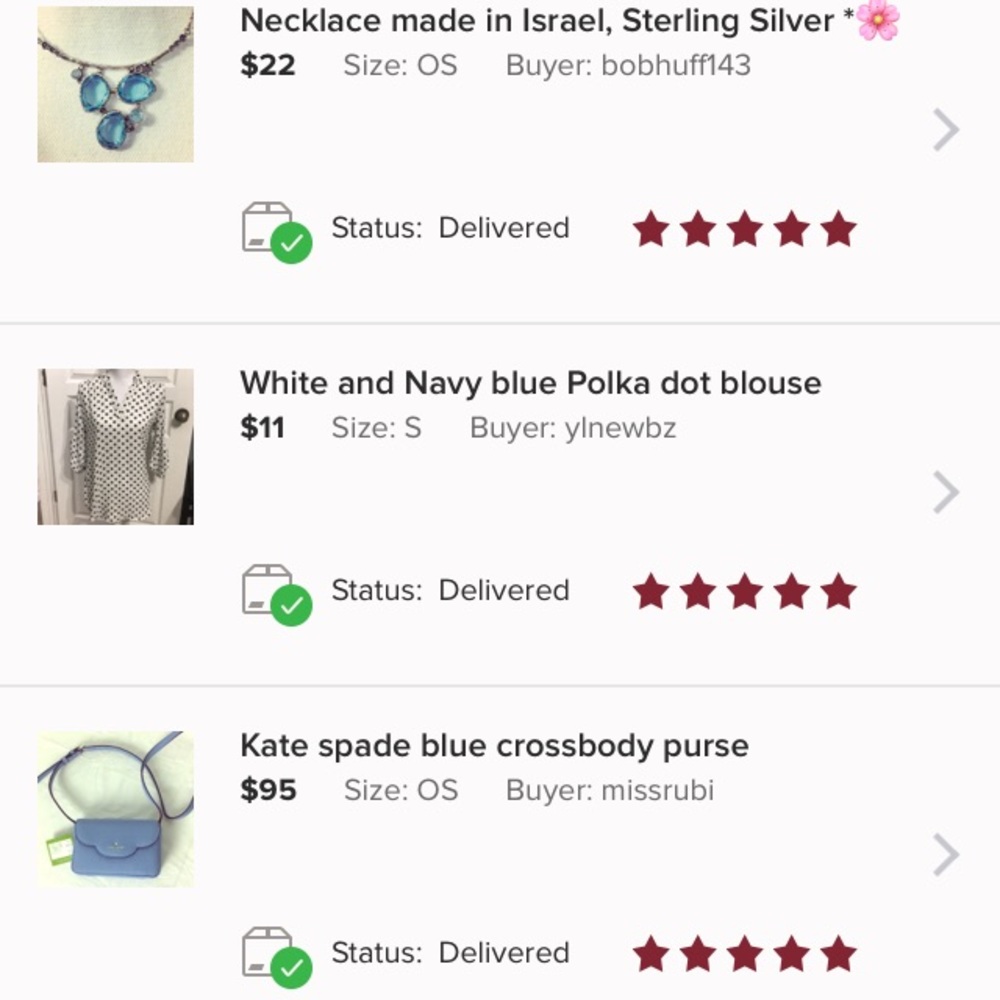 My ratings and reviews from buyers